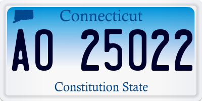 CT license plate AO25022