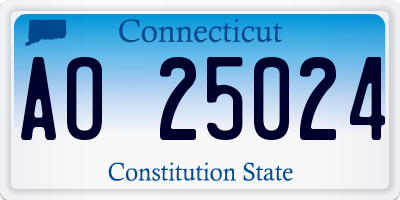 CT license plate AO25024