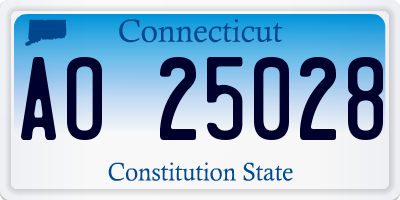 CT license plate AO25028