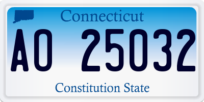 CT license plate AO25032