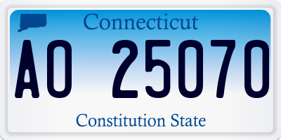 CT license plate AO25070