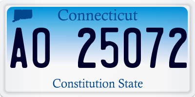 CT license plate AO25072