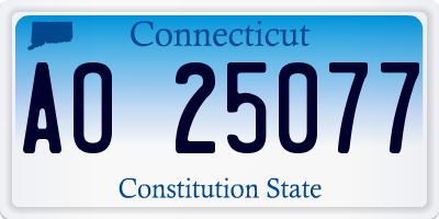 CT license plate AO25077