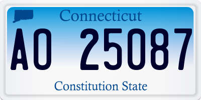 CT license plate AO25087