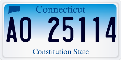 CT license plate AO25114