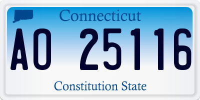 CT license plate AO25116