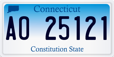 CT license plate AO25121