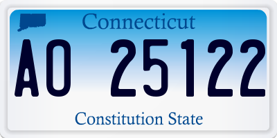 CT license plate AO25122