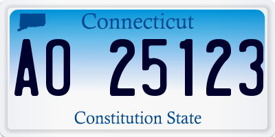 CT license plate AO25123