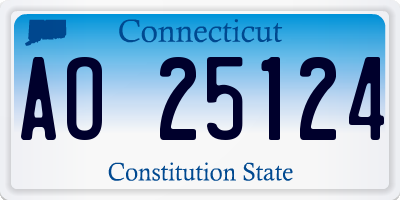 CT license plate AO25124