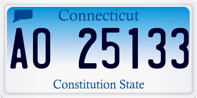 CT license plate AO25133