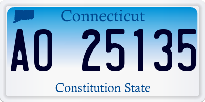 CT license plate AO25135