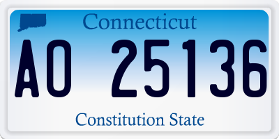 CT license plate AO25136