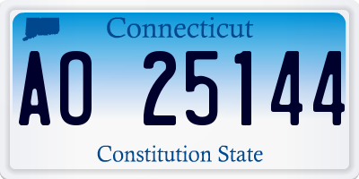 CT license plate AO25144