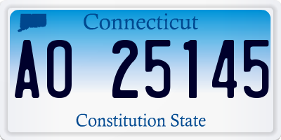 CT license plate AO25145