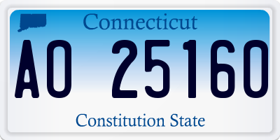 CT license plate AO25160