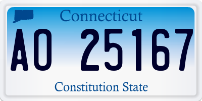 CT license plate AO25167