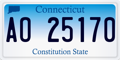 CT license plate AO25170
