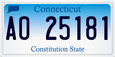 CT license plate AO25181