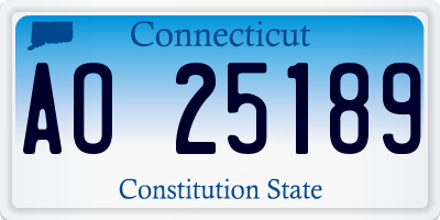 CT license plate AO25189