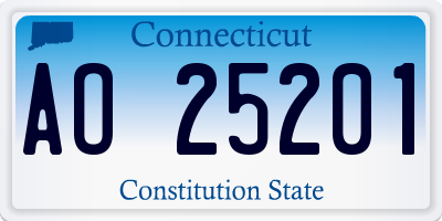 CT license plate AO25201