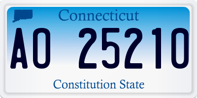 CT license plate AO25210