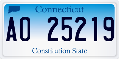 CT license plate AO25219