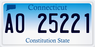 CT license plate AO25221