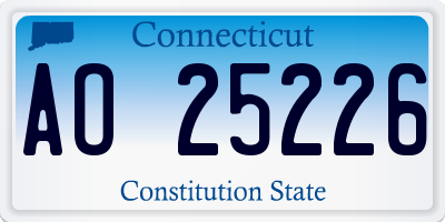 CT license plate AO25226