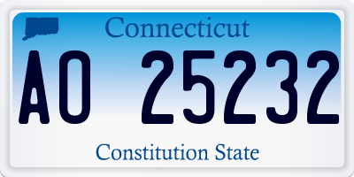 CT license plate AO25232
