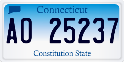 CT license plate AO25237