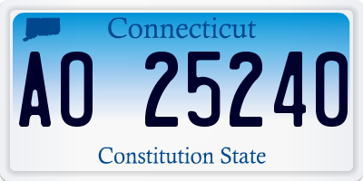 CT license plate AO25240