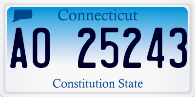 CT license plate AO25243