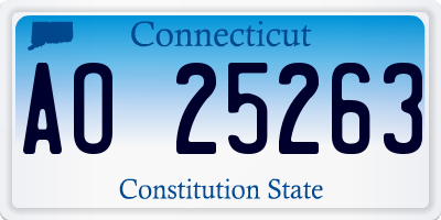 CT license plate AO25263