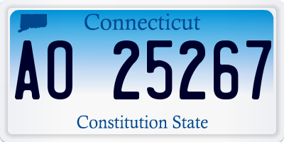 CT license plate AO25267