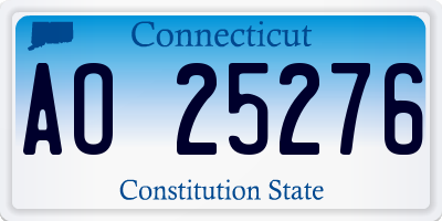 CT license plate AO25276