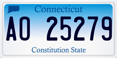 CT license plate AO25279