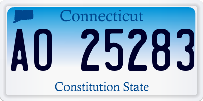 CT license plate AO25283