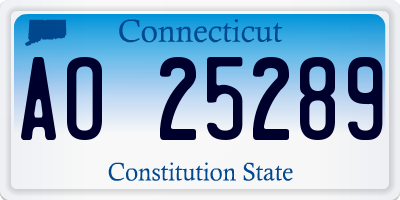 CT license plate AO25289