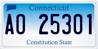 CT license plate AO25301