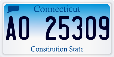 CT license plate AO25309