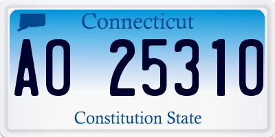 CT license plate AO25310