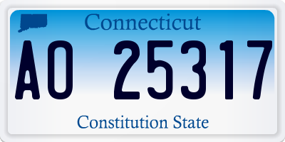 CT license plate AO25317