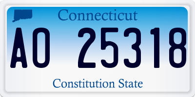 CT license plate AO25318