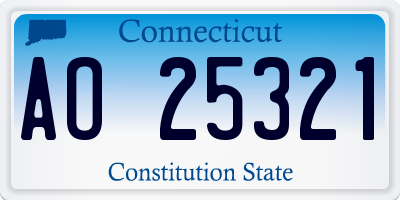 CT license plate AO25321