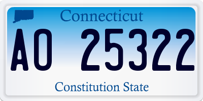 CT license plate AO25322