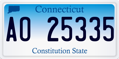 CT license plate AO25335