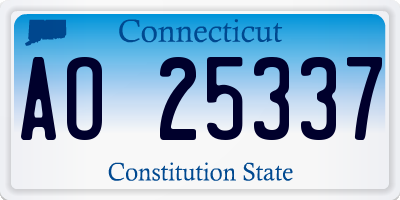 CT license plate AO25337