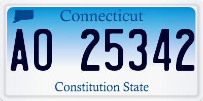 CT license plate AO25342