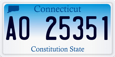 CT license plate AO25351